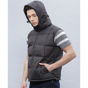 Chaleco acolchado grueso y cálido de invierno para hombre, cierre de cremallera, logotipo personalizado, a prueba de viento, tela impermeable, relleno de algodón, informal de gran tamaño - Product Image 2