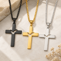 Collier pendentif croix colombe Saint-Esprit ARNAN, plaqué argent, acier inoxydable, bijoux religieux chrétiens tendance, cadeau pour femme