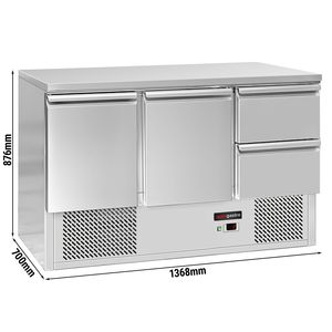Réfrigérateur de comptoir commercial ECO - 1370x700mm - avec 2 portes - 2 tiroirs - façade noire - capacité 368 litres - Product Image 2