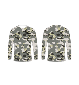Custom Light Grey <b>White</b> Pattern <b>Long</b> <b>Sleeve</b> <b>T</b> <b>Shirt</b> Moisture Wicking Performance Athletic Training Sports <b>Shirt</b> Fitness Top - Product Image 1