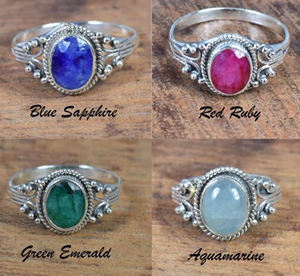 Diseño antiguo 925 plata esterlina piedras preciosas naturales anillos de moda para mujeres tendencia moda 925 exportador de joyería de plata - Product Image 3