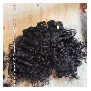 Donneur unique indien naturel bouclé brut non transformé cuticules alignés 100% sans enchevêtrement pas cher Remy Double trame Extension de cheveux - Product Image 2