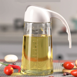 Botella de aceite de vidrio con apertura y cierre automático, olla de cocina de gran capacidad, 630ml, salsa de soja, vinagre, tanque de aceite - Product Image 2