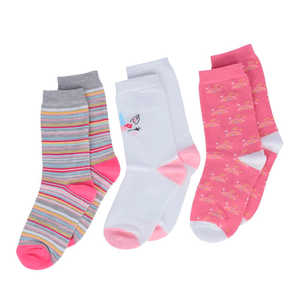 Chaussettes Fantaisie pour Filles, Lot de 3, Respirantes, en Spandex et Nylon, Style Décontracté et Sportif, Longueur Ras du Cou, avec Imprimé Dessin Animé et Logo Tissé sur le Corps, Usage Quotidien - Product Image 4