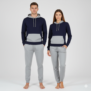 Ensemble de survêtements unisexes personnalisés 2 pièces pour hommes et femmes - Sweat-shirt à capuche imprimé délavé et pantalon de jogging 100% coton Streetwear - Product Image 1
