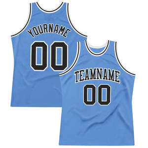 Vente en gros 2025 authentique maillot de basket-ball Laker Design personnalisé avec transfert de chaleur de sublimation bleu clair noir-blanc unisexe - Product Image 1