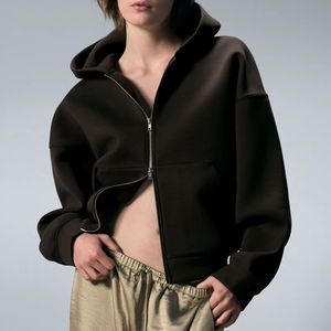 Sweat à capuche zippé en polaire doux pour femmes Sweat à capuche zippé léger pour femmes Sweat à capuche zippé classique pour femmes au quotidien - Product Image 1