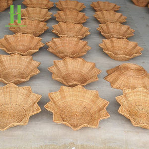 Juego de 3 cestas redondas de mimbre OEM a precio directo de fábrica, cestas de almacenamiento de mimbre tejidas a mano naturales con asas, fabricadas en Vietnam - Product Image 2