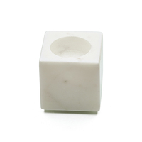 Support de bougie carré en marbre naturel, décoration de la maison pour la Saint-Valentin, support de bougie portable moderne fait à la main, prix de gros