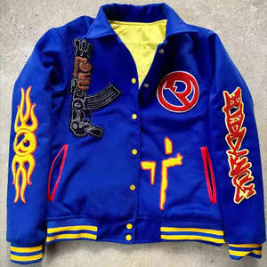 แจ็คเก็ตวาร์ซิตี้ผู้ชาย แจ็คเก็ตเบสบอลแบบ Letterman สไตล์คลาสสิกแบบวิทยาลัย ผ้าซาตินผสมขนสัตว์ แจ็คเก็ตบอมเบอร์  2025 - Product Image 5