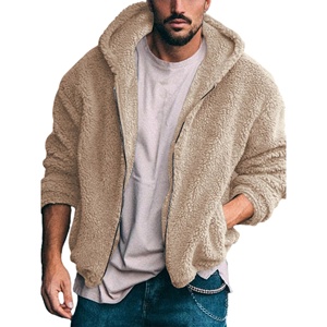 Fabricants OEM personnalisés veste polaire Sherpa vente de gros veste en peluche Sherpa à fermeture éclair avec poches pour hommes - Product Image 1