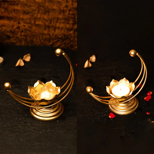 Nouveauté Moyen-Orient Arabe Or Métal Étoile Lune Forme Brûleur d'encens Ramadan Eid Mubarak Chandelier Bougeoir - Product Image 2