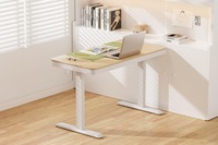 Bureau d'ordinateur moderne pour le bureau à domicile, avec plateau en bois, intelligent, réglable en hauteur, électrique, avec chargeur sans fil et tiroir