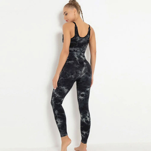 Ensemble de yoga pour femmes, soutien-gorge de sport respirant à séchage rapide et leggings taille mi-haute, ensemble de fitness actif, motif uni, service OEM - Product Image 4