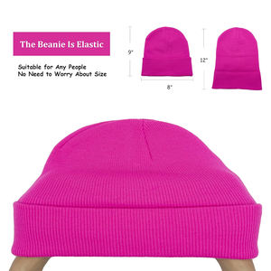 หมวกบีนนี่ผ้าแจ็คการ์ดสำหรับผู้ชายและผู้หญิงหมวกบีนนี่อบอุ่นสำหรับใส่วิ่งกลางแจ้งสีพื้น - Product Image 4