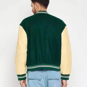 แจ็คเก็ตวาร์ซิตี้หนังปลาสำหรับผู้ชาย ปักลายเชนิลคุณภาพสูง สไตล์สตรีทแวร์ สำหรับฤดูหนาว ติดกระดุมหนังแกะ - Product Image 2