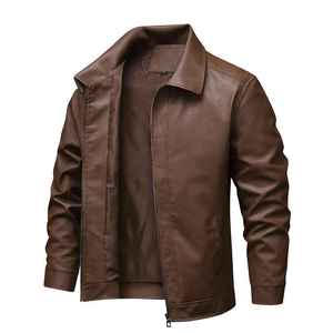 Chaqueta de piel de oveja auténtica para hombre, abrigo con cremallera y cuello levantado, personalizado, OEM, ODM, venta al por mayor - Product Image 3