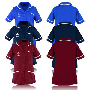 Uniformes de Enfermería Personalizados para Mujer, Marca Niaahinn, con Cuello Camisero, Ribete Blanco, Polialgodón de Alta Calidad, Servicio OEM - Product Image 1