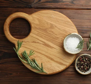 Planche à découper ronde en bois naturel artisanale pour la maison et les restaurants, planche à découper de cuisine pour la vente en gros - Product Image 2