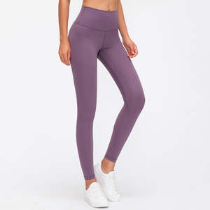 Leggings de yoga pour femmes à taille haute et élastique personnalisés - Motif uni, séchage rapide et respirant, vêtements de sport actifs - Product Image 2