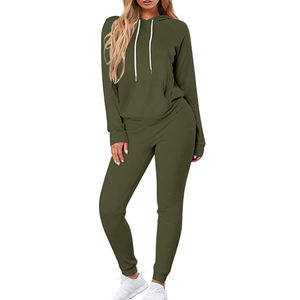Style tendance personnalisé pas cher femmes 2 pièces à manches longues costumes décontractés course Jogging survêtements ensemble pour les femmes - Product Image 1