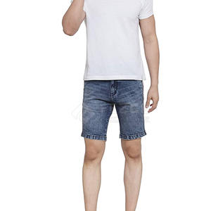 Custom Logo Cotton Men's <b>Jeans</b> Shorts 2025 Solid Color <b>Soft</b> Loose Summer Casual Style with Pockets - Product Image 2