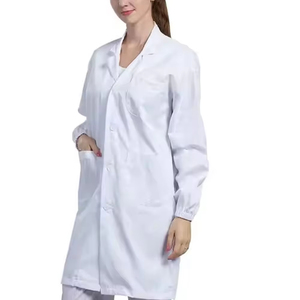Bata de Laboratorio Unisex Azul Marino con Mangas Largas, Bata Médica Profesional para Laboratorio, Hospital, Clínica, Técnico, Enfermera - Product Image 1