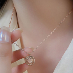 Bajo MOQ Venta al por mayor 925 Sterling Zircon Christian Classic Party Silver Heart Colgante Collar - Product Image 5