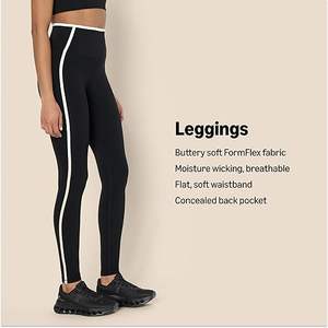 Women's High Waist Seamless Fitness <b>Legging</b> Breathable <b>Knitted</b> Active Wear with Unique Contrast Trim Custom Logo Casual Style - Product Image 2