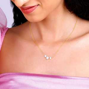 สร้อยคอเพชรที่มีหัวใจสีทองละลาย-อุปกรณ์หรูหราและหรูหรา - Product Image 3