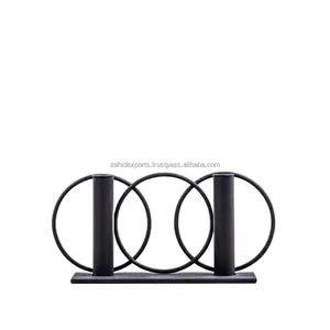 Candelabro de Metal Negro de Lujo, Estilo Moderno para el Hogar, Lámpara Dorada de Lujo con Soporte de Doble Capa, Metal Hecho a Mano, Zahid Exports - Product Image 3