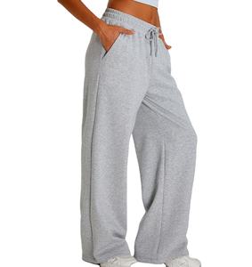 Pantalon de survêtement ample de qualité supérieure pour femme – Coupe droite personnalisée, jambe large, style décontracté - Product Image 1