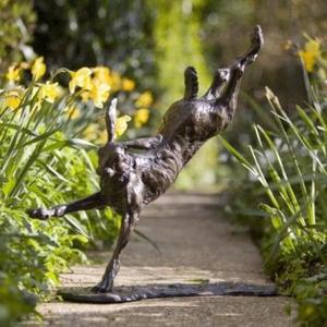 Crossing Road Cute <b>Bronze</b> Rabbit Pair Bunnies Sculpture And Showpiece For <b>Garden</b> And Farmhouse Supply Decorative <b>Ornaments</b> - Product Image 3