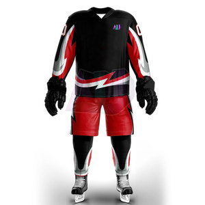 Tenues de hockey sur glace respirantes et légères, fabriquées en tissu 100% polyester durable, évacuant l'humidité, confort et flexibilité améliorés - Product Image 4