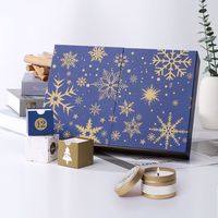 Caja de Regalo de Calendario de Adviento de Lujo de Nueva Tendencia, Tamaño/Color Personalizado, Papel Impreso con Laminación Mate Brillante con Recubrimiento UV, Hecho de Cartón