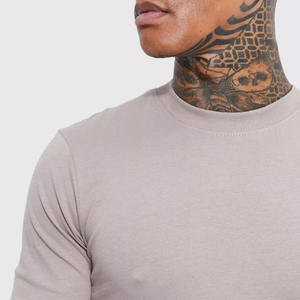 T-shirts pour hommes en gros, rose, en coton 100%, extensible, coupe musclée, sans marque - Product Image 3