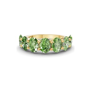 Simple Ocean <b>Green</b> Oval Band Lab Grown Diamond 1.00 Ct Tw 14K Solid Gold Ocean <b>Green</b> Color VS Clarity 7 Diamond Fresh Coastal - Product Image 3