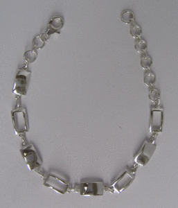 Cadena y Brazalete de Plata 925 Lisa, Grosor de 1.75 mm, Ancho de 2.50 Pulgadas - Product Image 1