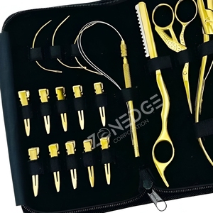 Kit de Herramientas para Extensiones de Cabello de Plasma Dorado de Alta Calidad, 17 Piezas, para Micro y Nano Enlaces, Diseño Personalizado de Zonedge - Product Image 5