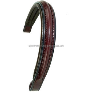 Banda para cejas de caballo de cuero elevado acolchado recto negro o marrón de diseño personalizado en mazorca completa sobre tamaños con costuras de borde duraderas - Product Image 5