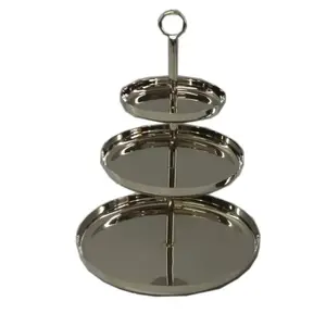 Luxury Christmas Metal Cake Stand For Wedding 2 Tiered White Display Trays Handmade Bakery and Cafe Decoration Items