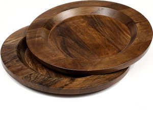 Platos de Madera de Lujo Hechos a Mano, Redondos y Ecológicos para Uso Doméstico, Decoración de Mesa y Comedor, Fáciles de Limpiar - Product Image 5