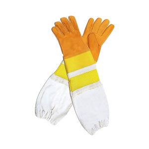 ถุงมือหนังแพะสีขาวแขนยาวถุงมือป้องกันผึ้งผ้าใบกันไฟ - Product Image 5