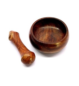 Wood Mortar and Pestle Set Superior Quality Teak Wood Kitchenware Garlic Grinder Home and Kitchenware Usage - Product Image 2