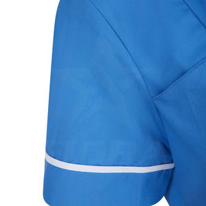 Uniforme d'hôpital pour femmes personnalisé en gros ensemble de gommage aux figues d'allaitement col rabattu avec passepoil blanc haut tunique d'infirmière de soins de santé - Product Image 4