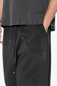 OEM Custom <b>Men</b> Quick Dry Polyester straight wide leg sweatpants Unisex Elastic Mid Waist <b>loose</b> <b>fit</b> plain <b>joggers</b> - Product Image 5