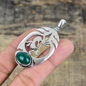 เครื่องประดับสำหรับผู้หญิงจี้เงินสไตล์โบโฮ925เครื่องประดับเงินสเตอร์ลิงสีเขียวพลอยนิลอัญมณีแฮนด์เมดของขวัญสำหรับ - Product Image 3
