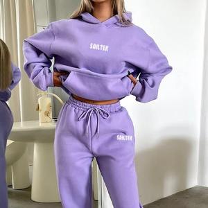 Conjunto Deportivo de 2 Piezas para Mujer, Transpirable, Estampado, para Otoño, Pantalones Joggers, Chándal, Talla Grande, Sudadera con Capucha - Product Image 2