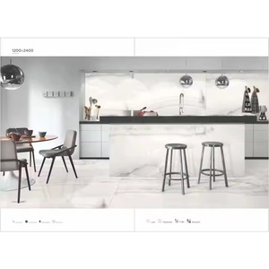 Remise Vistaar Carrelage en porcelaine émaillée polie brillante 120x240 Carrelages de sol en porcelaine aspect marbre blanc 1200x2400mm - Product Image 2