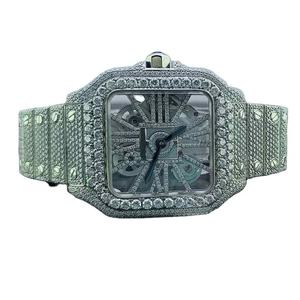 Reloj automático de acero inoxidable de primera calidad con reloj de diamantes VVS Moissanite para hombres y mujeres, ropa de proveedor indio - Product Image 1